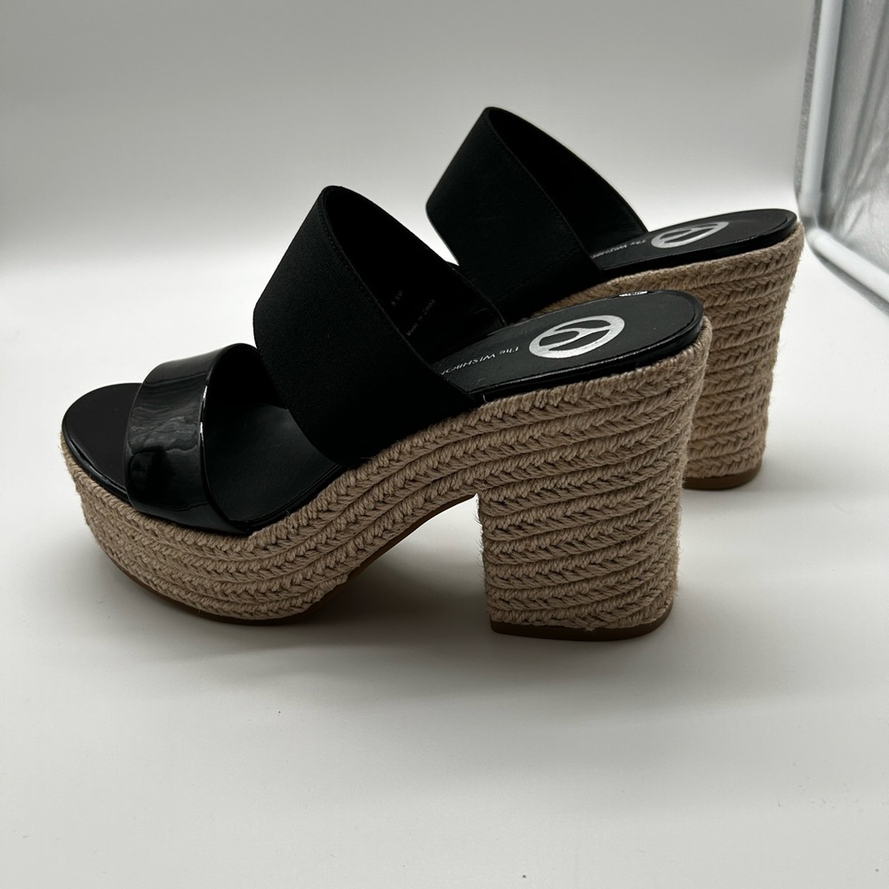 Ladies Black Patent “Wishbone Collection” high heel Sandals.